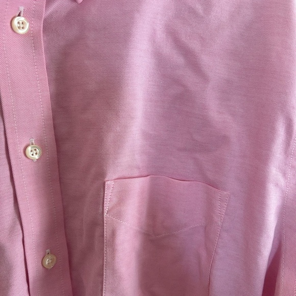 Stafford Men’s Wrinkle-Free Oxford Shirt | Size 16 (34/35) | Pink | Regular Fit - Picture 2 of 5